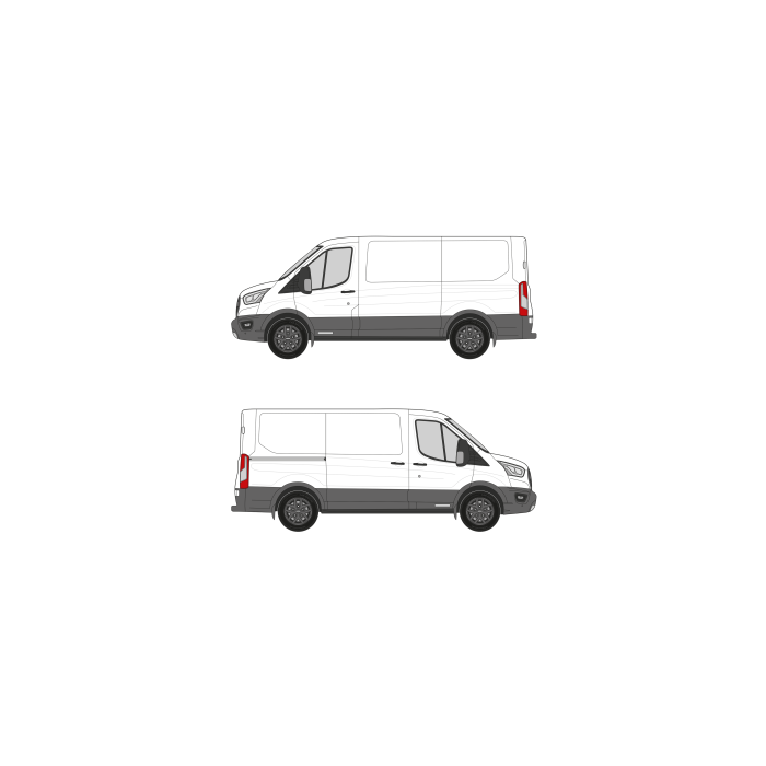 Ford Transit (2014 - present) Cargo Van Wheelbase: 130" Regular, Low Roof, RWD/AWD, Sliding/Hinged Door Right main product photo