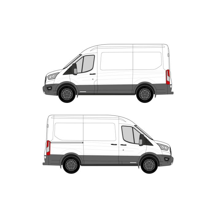 Ford Transit (2014 - present) Cargo Van Wheelbase: 130" Regular, Medium Roof, RWD/AWD, Sliding Door Right main product photo
