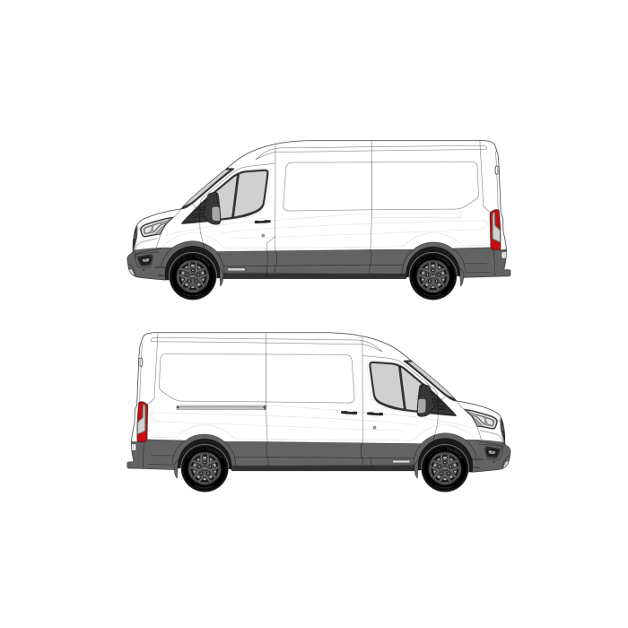 Ford Transit (2014 - ) Cargo Van Wheelbase: 148" Long/3750mm, High Roof, RWD/AWD, Sliding Door Right main product photo
