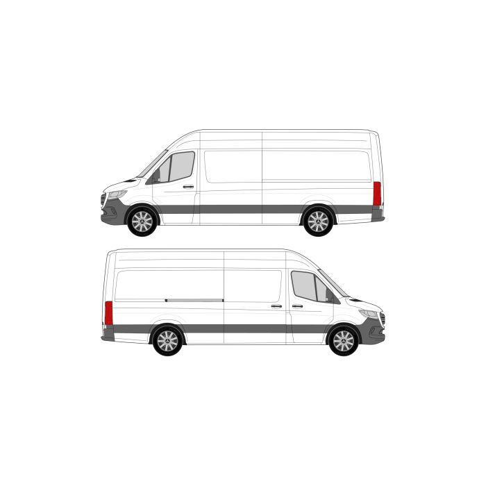 Mercedes Sprinter (2018 - present) Cargo Van Wheelbase: 170" Long/4325mm, High Roof, RWD/AWD, Sliding Door Right main product photo
