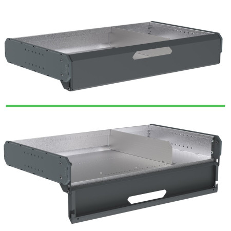  38 1/2W x 18 1/8D drop front shelf