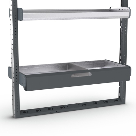  29 3/4W x 18 1/8D drop front shelf