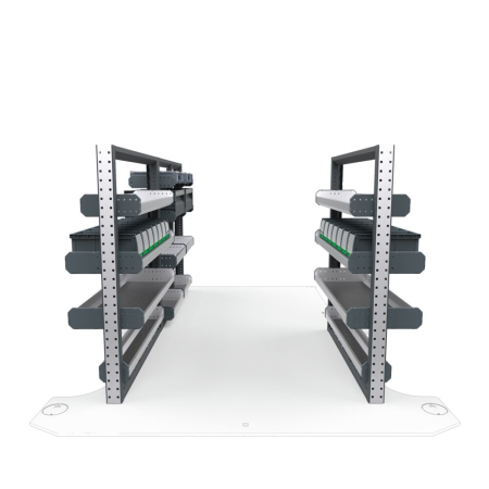 Electricians Van Shelving Package 01 - GMC Savana/ Chevrolet Express Standard Roof, 135&quot; Wheelbase 