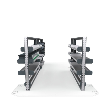 Electricians Van Shelving Package 01 - GMC Savana/ Chevrolet Express Standard Roof, 155&quot; Wheelbase 