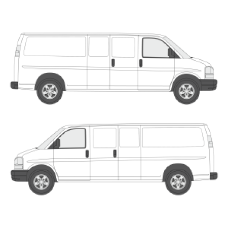 Chevrolet Express (2000 - present) Cargo Van Extended 155&quot; wheelbase, standard roof, single sliding door