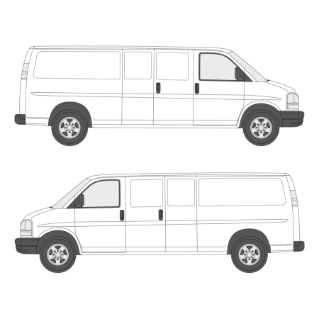 GMC Savana (2000 - present) Cargo Van Extended 155&quot; wheelbase, standard roof, single sliding door
