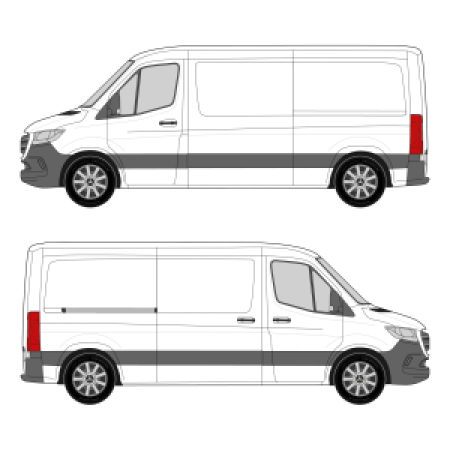 Mercedes Sprinter (2018 - present) Cargo Van Wheelbase: Standard 144&quot;, Standard Roof, RWD/AWD, Sliding Door Right