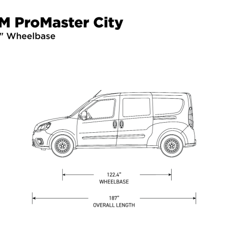 Racking Configurator for RAM Promaster City 122.4&quot; Wheelbase