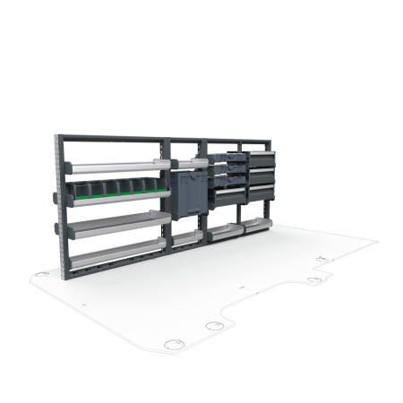 Plumbers Van Shelving Package 01 - GMC Savana/ Chevrolet Express Standard Roof, 155&quot; Wheelbase 