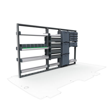 Plumbers Van Shelving Package 01 - Mercedes Sprinter Standard/ High Roof, 144&quot; Wheelbase