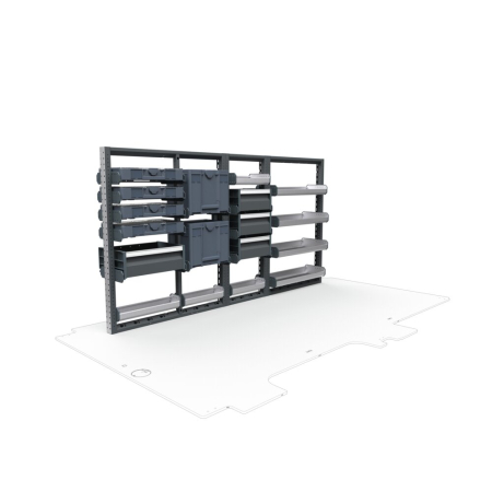 Plumbers Van Shelving Package 01 - Ford Transit Low Roof, 130&quot; Wheelbase