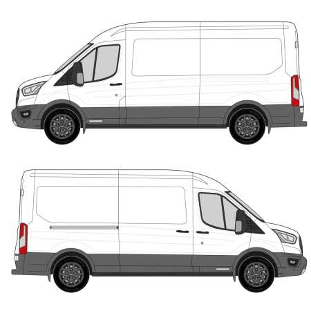 Ford Transit (2014 - ) Cargo Van Wheelbase: 148&quot; Long/3750mm, High Roof, RWD/AWD, Sliding Door Right