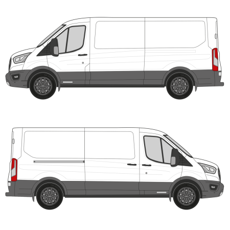 Ford Transit (2014 - present) Cargo Van Wheelbase: 148&quot; Long, Low Roof, RWD/AWD, Sliding/Hinged Door Right