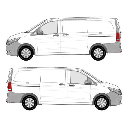 Mercedes Metris (2015 - present) Cargo Van Standard 126&quot; wheelbase, standard roof, dual sliding door