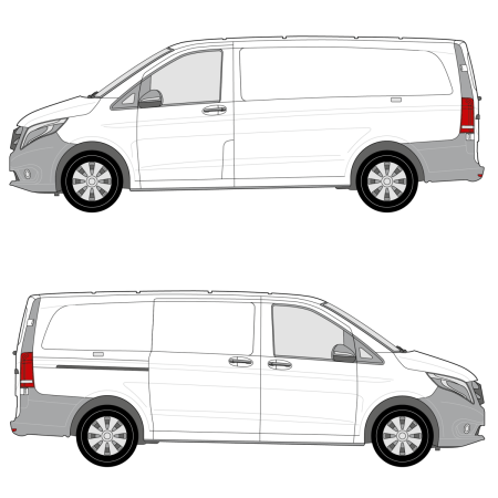 Mercedes Metris (2015 - present) Cargo Van Standard 126&quot; wheelbase, standard roof, single sliding door