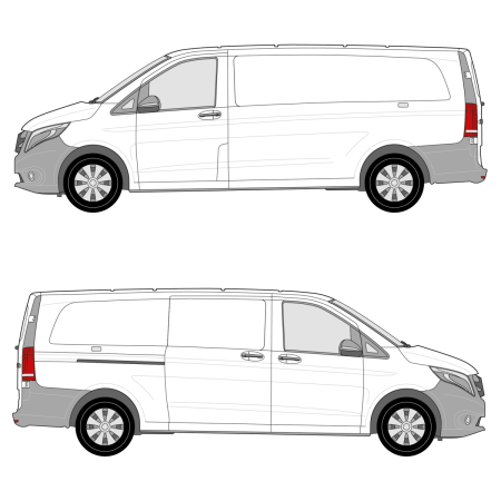 Mercedes Metris (2015 - present) Cargo Van Long 135&quot; wheelbase, standard roof, single sliding door
