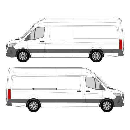 Mercedes Sprinter (2018 - present) Cargo Van Wheelbase: 170&quot; Long/4325mm, High Roof, RWD/AWD, Sliding Door Right