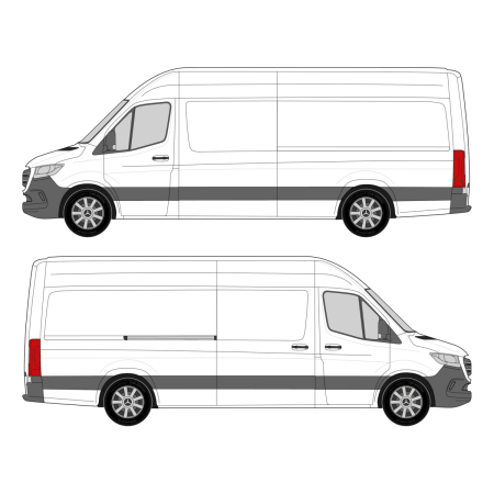 Mercedes Sprinter (2018 - present) Cargo Van Wheelbase: 170&quot; Long/4325mm, High Roof, RWD/AWD, Sliding Door Right